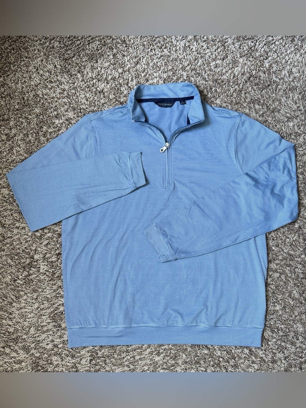 Scott Barber Men's Light Blue Quarter-Zip Performance Pullover